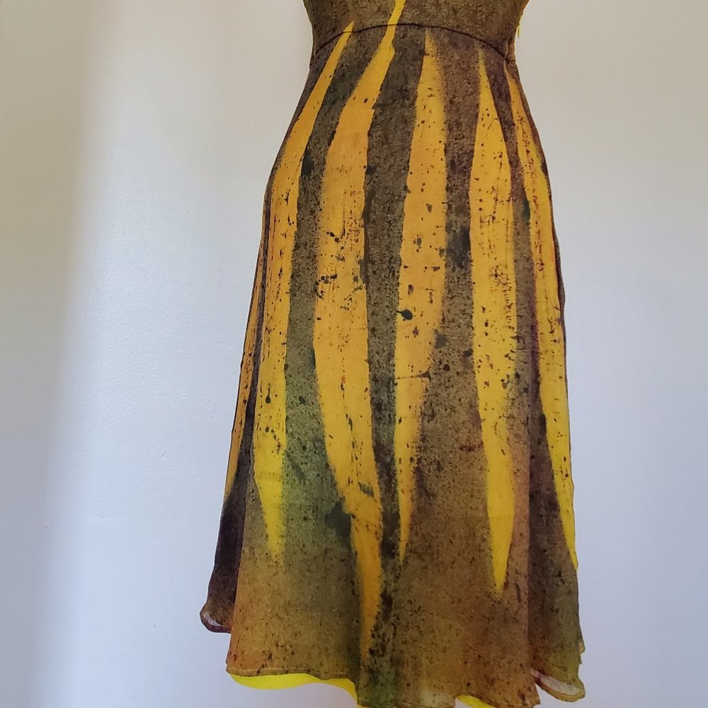 Short cocktail Dress bridesmaid party summer beach silk chiffon tropical resort - Picture 4 of 4